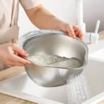 Stainless Steel Rice Washing Bowl - Image 2