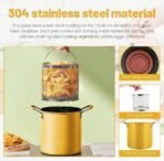 Deep Frying Pot with Strainer Basket 3L – Non-Stick Oil Separator Fryer Pot with Lid | Tempura Chicken French Fries Fish Frying Cookware - Image 6