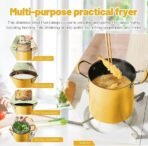 Deep Frying Pot with Strainer Basket 3L – Non-Stick Oil Separator Fryer Pot with Lid | Tempura Chicken French Fries Fish Frying Cookware - Image 7