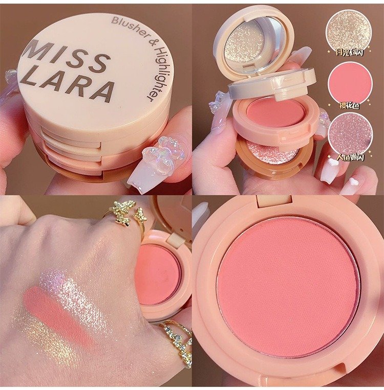 Miss Lara 3 In 1 Matte Highlight Blusher (6) Miss Lara 3-in-1 Blush & Highlighter Palette | Highly Pigmented & Travel Friendly | মাল্টিপারপাস মেকআপ সেট - Image 1