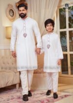 Father & Son Love Signatura Panjabi – White