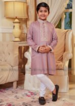 Kids Luxury Embroidery Panjabi – Pink