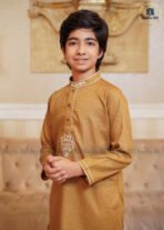 Father & Son Love Signatura Panjabi – Golden - Image 2