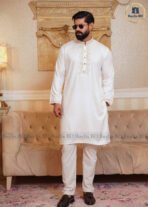 Luxury Embroidery Men’s Panjabi – White