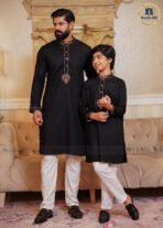 Father & Son Love Signatura Panjabi – Black - Image 2