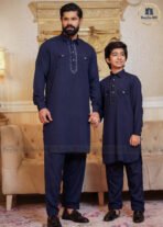 Sultan Father & Son Kabli Set – Deep Blue