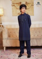 Kids Sultan Kabli Set – Deep Blue - Image 2