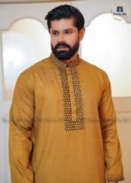 Father & Son Party Sequence Panjabi – Golden - Image 3