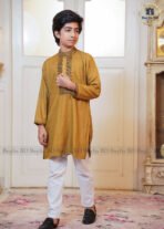 Kids Party Sequence Panjabi – Golden - Image 2