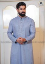 Father & Son Party Sequence Panjabi – Sky Blue - Image 3