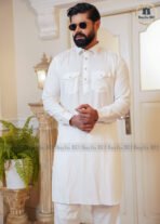 Sultan Men’s Embroidery Kabli Set – White - Image 2