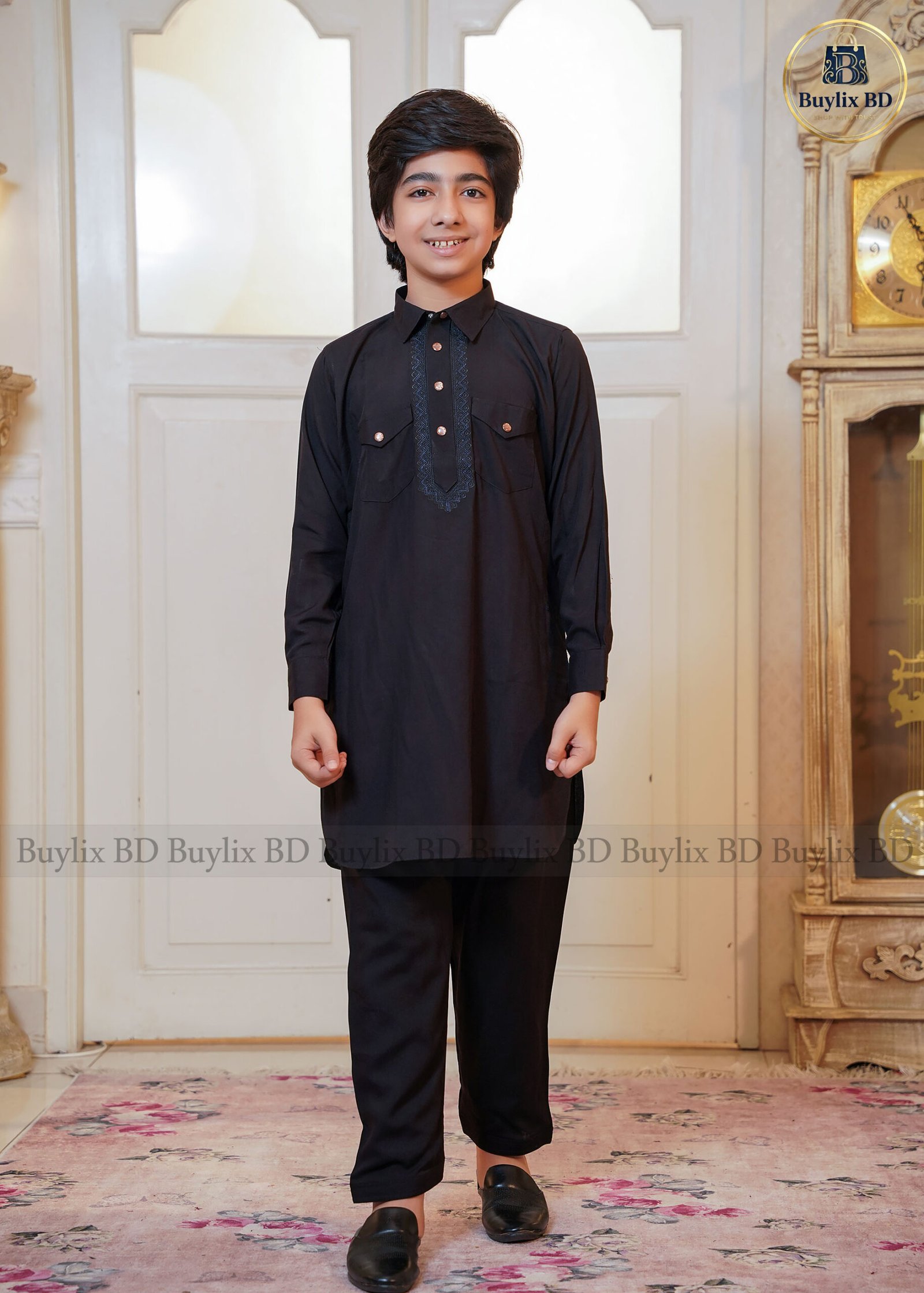 DSC04023 Kids Sultan Kabli Set – Black - Image 1