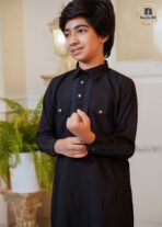 Kids Sultan Kabli Set – Black - Image 2