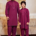 Kids Sultan Kabli Set – Deep Maroon