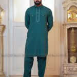 Sultan Men’s Embroidery Kabli Set – Green