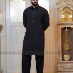 Sultan Men’s Embroidery Kabli Set – Black