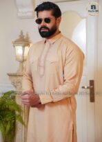 Sultan Men’s Embroidery Kabli Set – Biscuit - Image 2