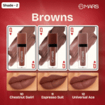 MARS Queen of Mattes Liquid Lipstick Set - Brown (3 Pcs Box) - Image 2