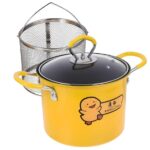 Deep Frying Pot with Strainer Basket 3L – Non-Stick Oil Separator Fryer Pot with Lid | Tempura Chicken French Fries Fish Frying Cookware