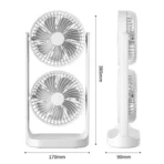 Portable Double Head Table Fan