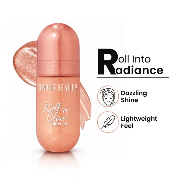 Swiss Beauty Roll N Glow Glitter Oil – 01 - Rose
